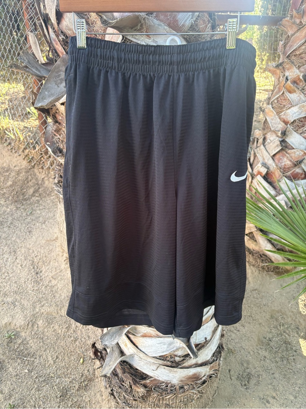 Nike Black Athletic Mesh Shorts with Swoosh